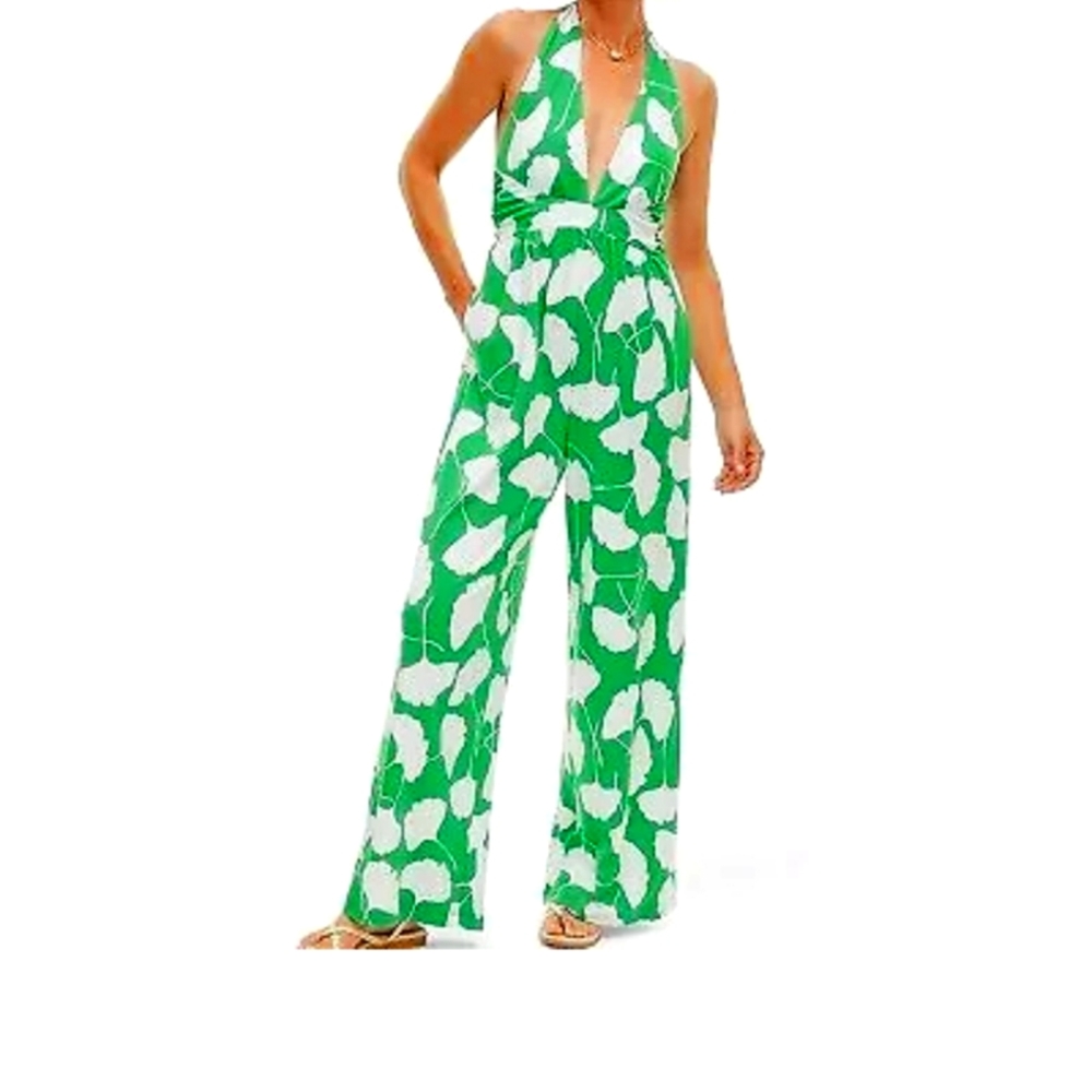 DVF for Target  Halter Ginkgo Green Jumpsuit NWT Small